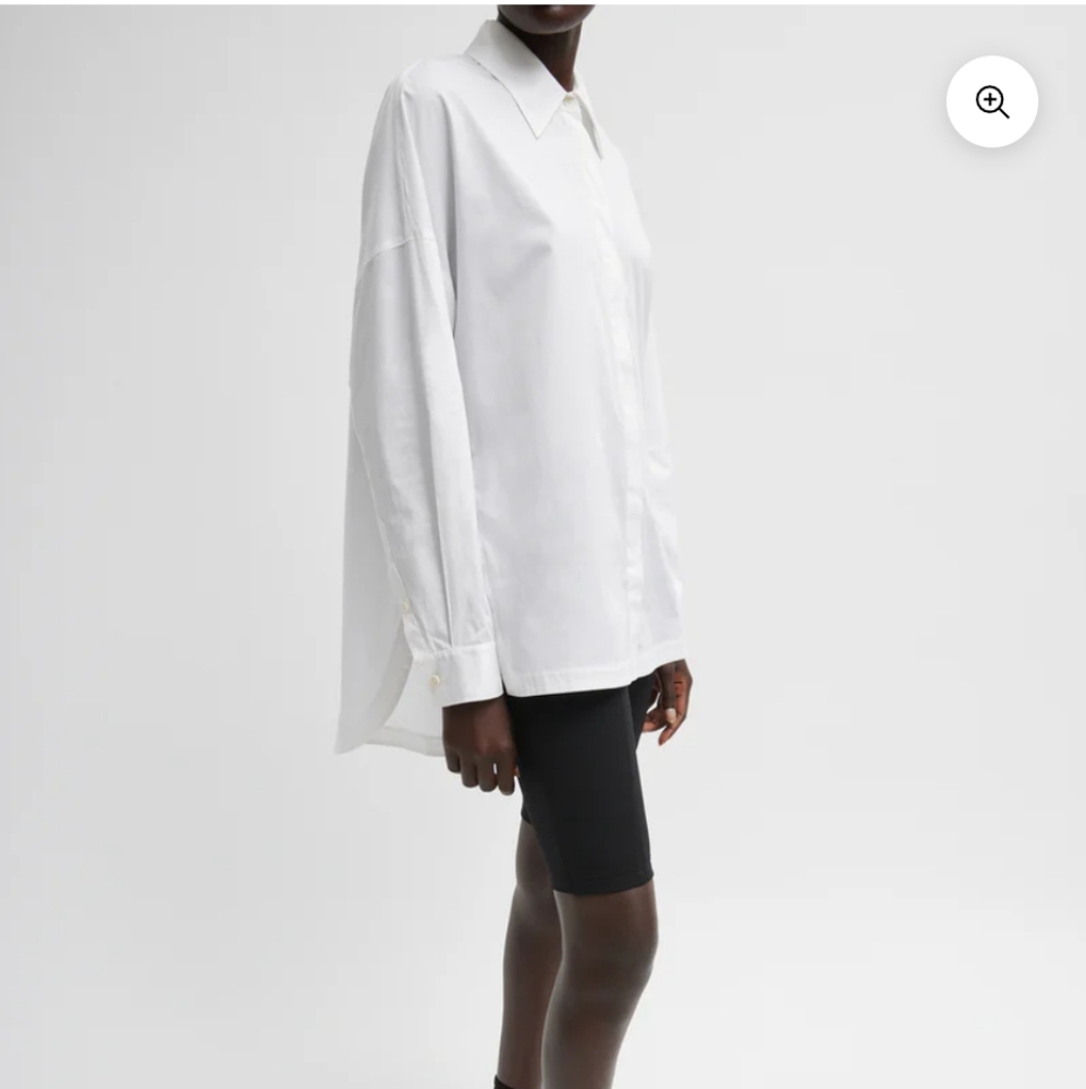 Tibi Gabe Oversized White Button-Up Shirt